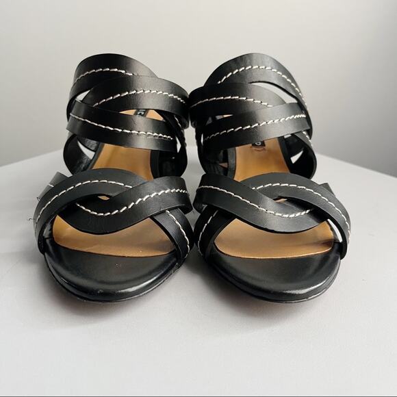 Veronica Beard Black Leather Sandals - Picture 6 of 11